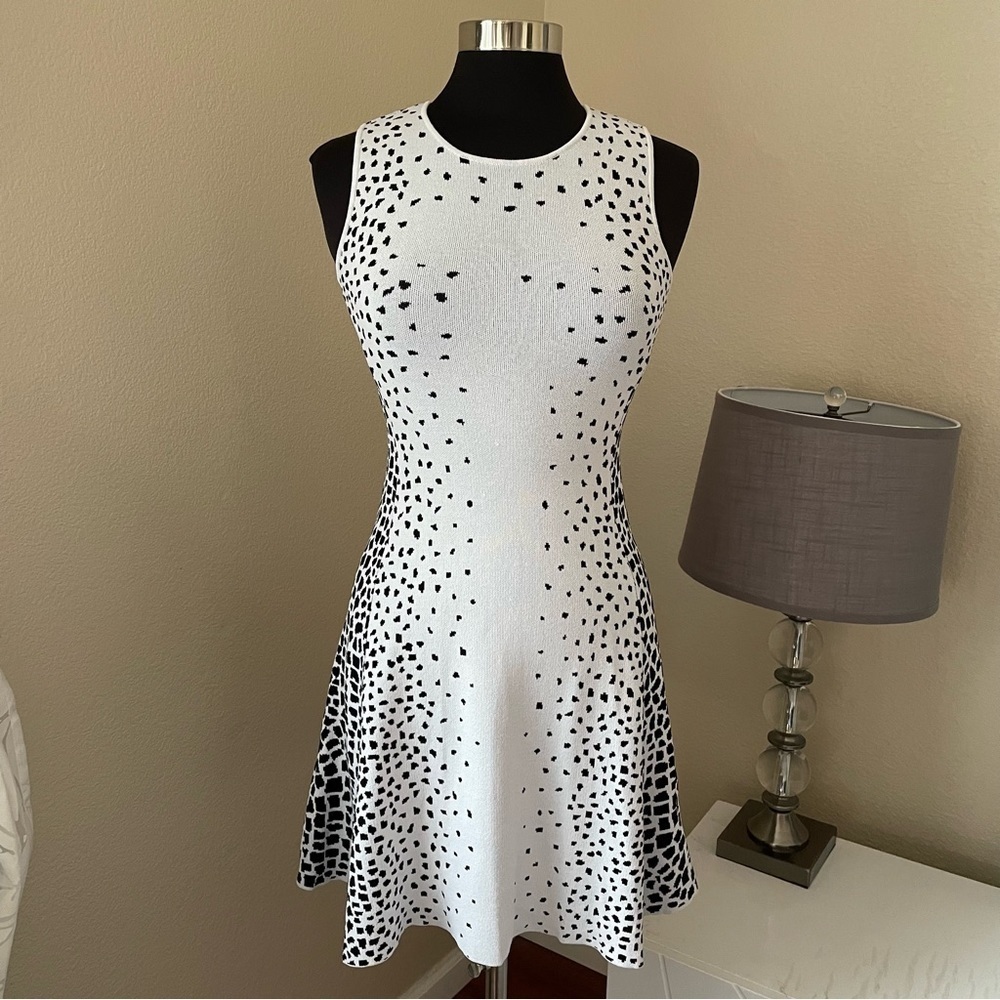 Eliza J giraffe Black White bandage A Line Mini Dress Size 2